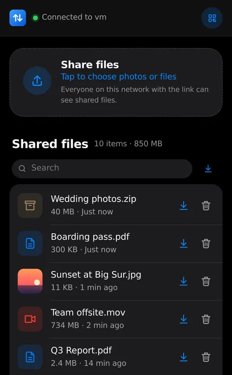 The same app on a phone